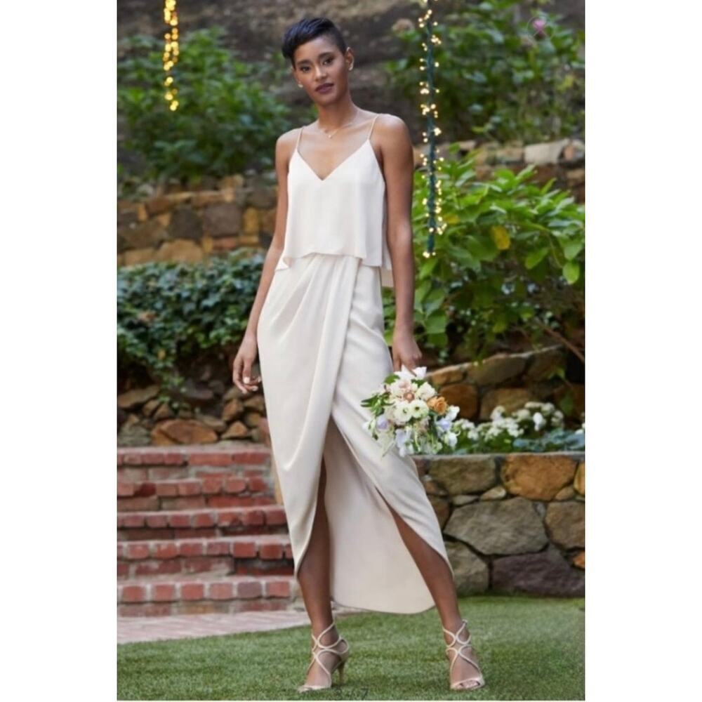 Shona Joy Luxe Frill Tulip hem maxi dress sz 6